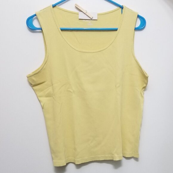 yellow cotton Kim Rogers XL tank top, with name written on - Picture 2 of 4
